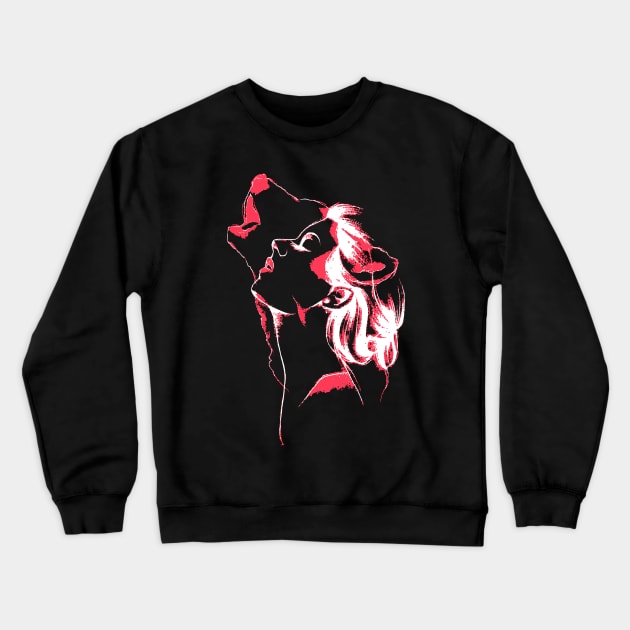 Wolf Girl Crewneck Sweatshirt by ShadesArts